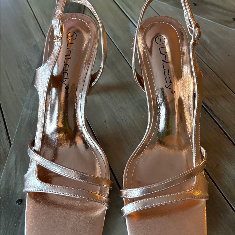 Women's Rose Gold Strappy Sandals